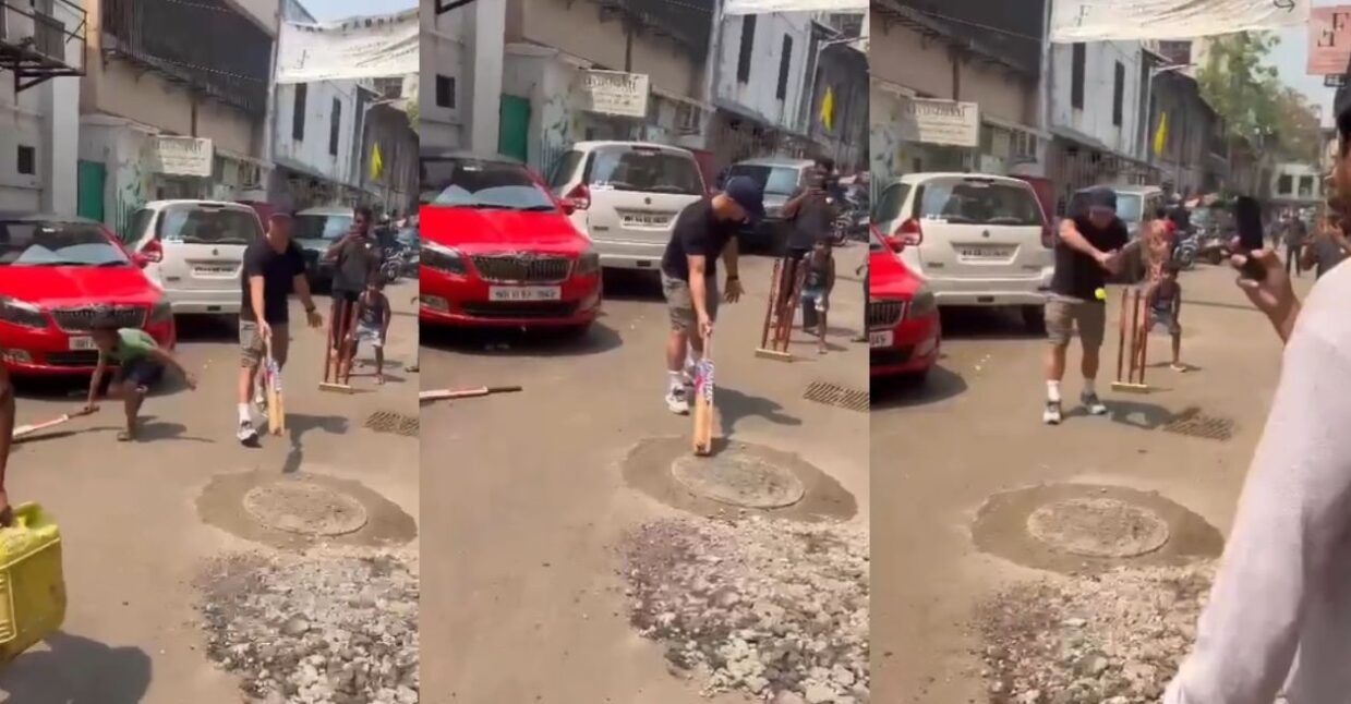मुंबई की गलियों में डेविड वार्नर ने लोकल फैंस के संग खेला क्रिकेट; देखें वीडियो