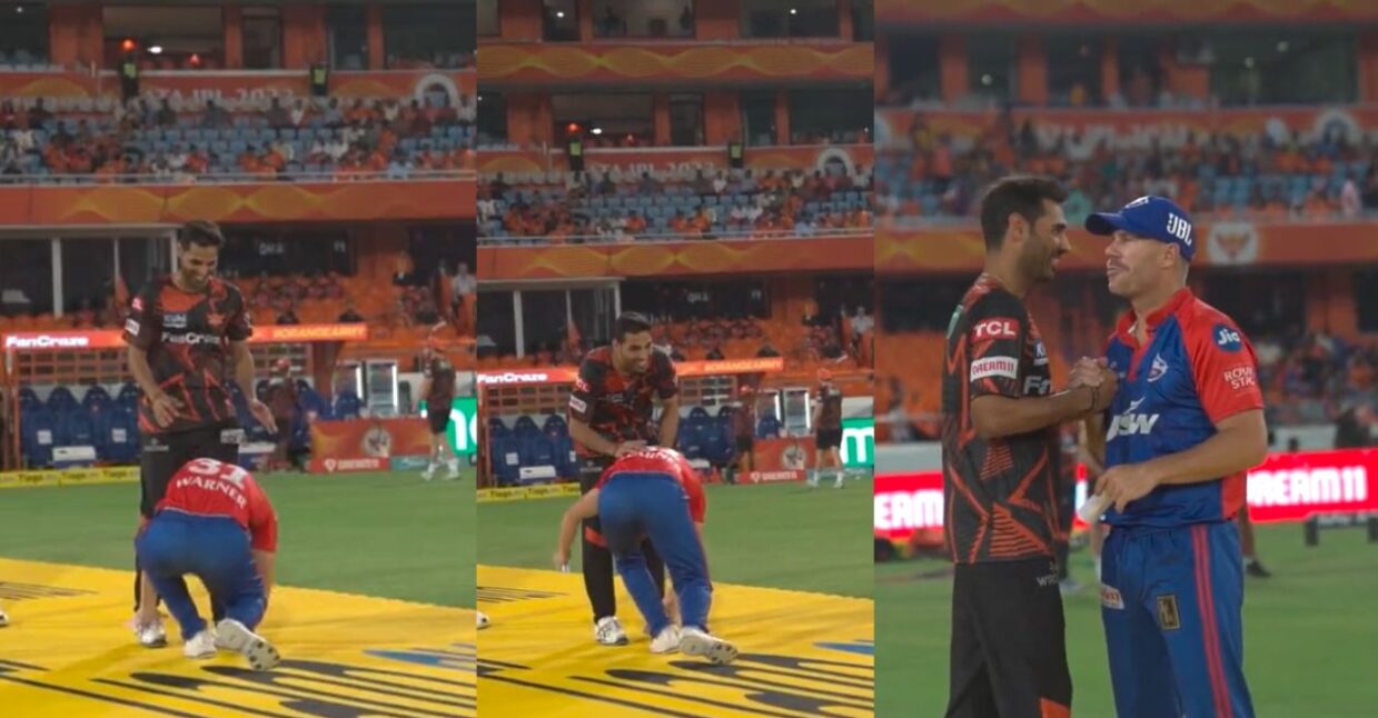 IPL 2023: बीच मैदान में डेविड वॉर्नर ने छुए भुवनेश्वर कुमार के पैर; वायरल हुआ दिल छू लेने वाला वीडियो