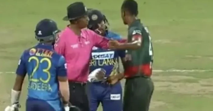 लाइव मैच में आपस में भिड़े श्रीलंका और बांग्लादेश के खिलाड़ी, अंपायर ने किया हस्तक्षेप, वीडियो हुआ वायरल