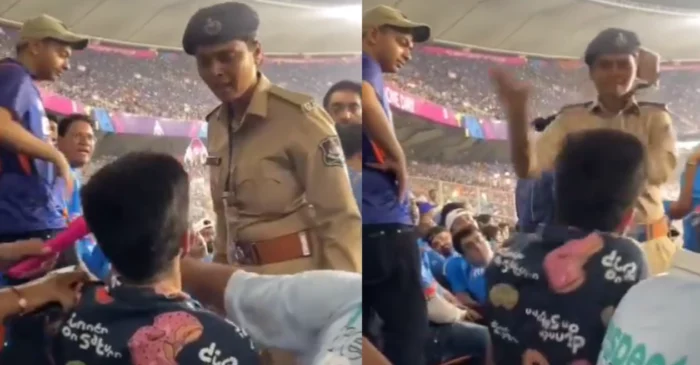 भारत-पाकिस्तान मैच के दौरान फैन ने महिला पुलिस को मारा थप्पड़, जमकर हुई मारपीट, देखें वीडियो