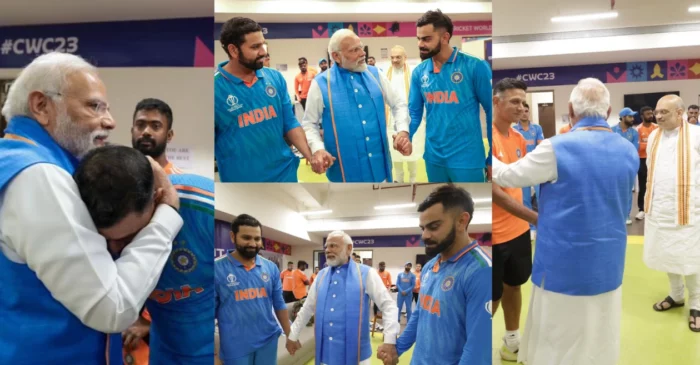 VIDEO: फाइनल के बाद प्रधानमंत्री मोदी ने ड्रेसिंग रूम पहुंचकर बढ़ाया खिलाड़ियों का मनोबल, रोहित-विराट का हाथ पकड़कर कही ये खास बात