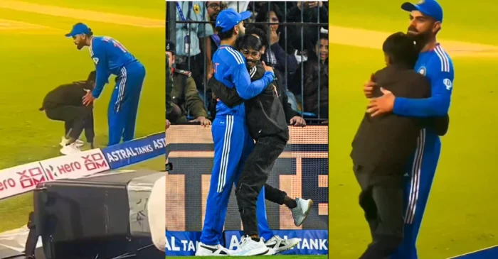 WATCH: सुरक्षा घेरा तोड़ लाइव मैच में फैन ने छुए विराट कोहली के पैर, क्रिकेटर ने गले लगाकर जीत लिया दिल