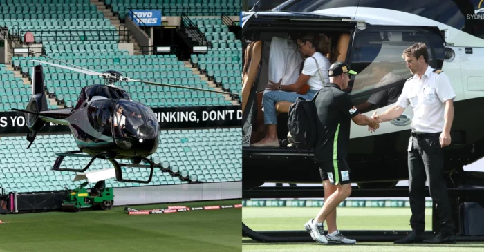 प्रमुख टी20 लीग खेलने के लिए डेविड वॉर्नर ने हेलिकॉप्टर से सीधे स्टेडियम में ली हीरो टाइप एंट्री, वीडियो हुआ वायरल