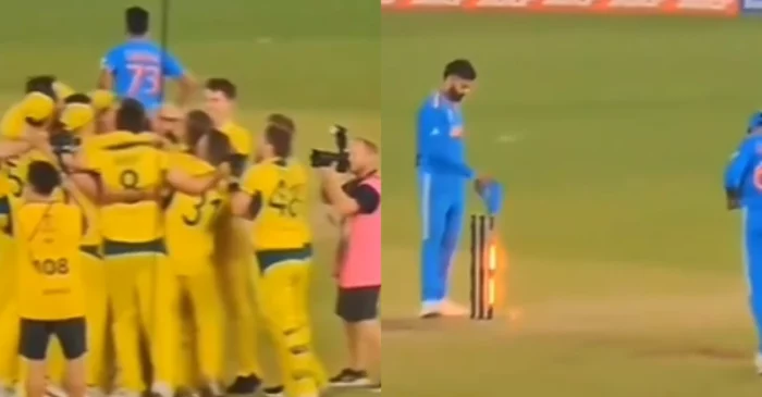 जब ऑस्ट्रेलियाई टीम वर्ल्ड कप जीत का मना रही थी जश्न तो विराट भावुक होकर गिरा रहे थे बेल्स, ऐसा था रोहित का रिएक्शन, देखें अनदेखा VIDEO