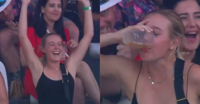 WATCH: लाइव मैच में महिला फैन ने बुजुर्ग से छीनी बीयर और एक घूंट में गई गटक, SA20 में दिखा मजेदार सीन