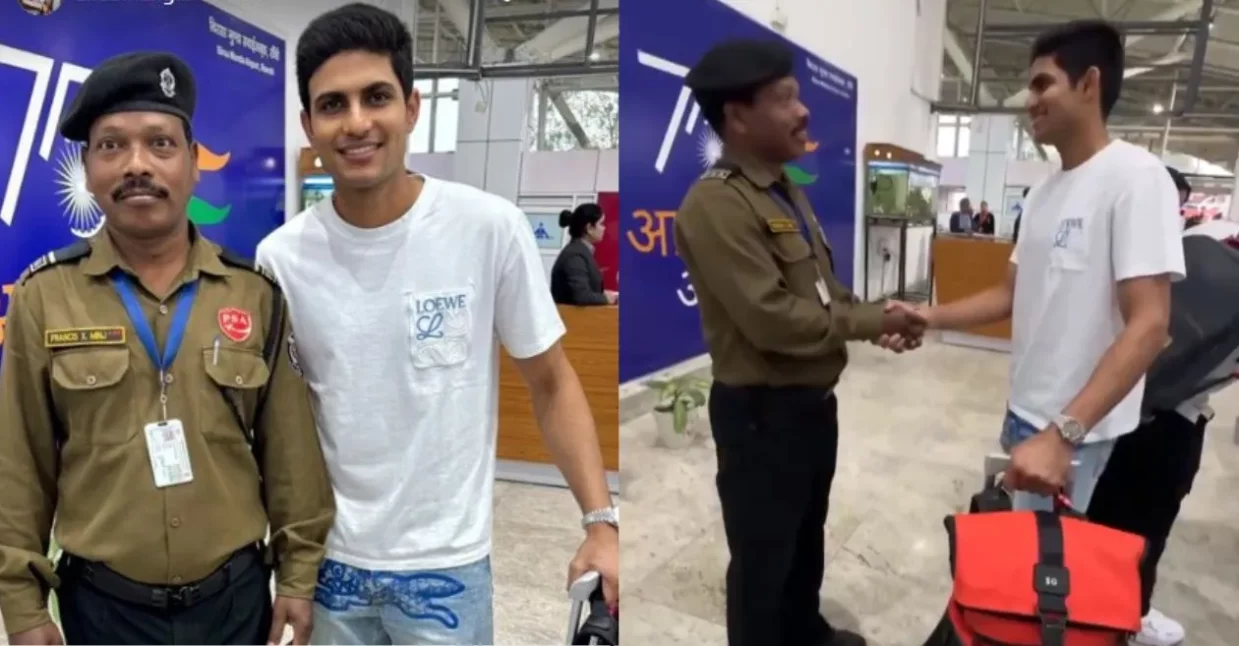VIDEO: रांची एयरपोर्ट पर जब शुभमन ने अपने साथी के गार्ड पिता को देखा, दोनों के बीच हुई दिल छू लेने वाली बातचीत