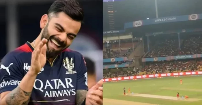 VIDEO: कोहली-कोहली के शोर से गूंजा चिन्नास्वामी, WPL मैच के दौरान दिखा अनोखा नजारा