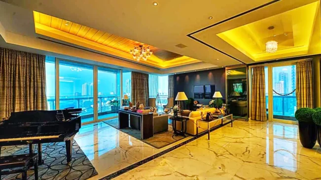 Living room of Ahuja Towers Mumbai show flat