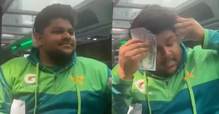 Watch: बस में लगी गर्मी लगी तो पाकिस्तानी खिलाड़ी ने नोटों से ही पोछ लिया पसीना, वीडियो देख हैरान हुए लोग