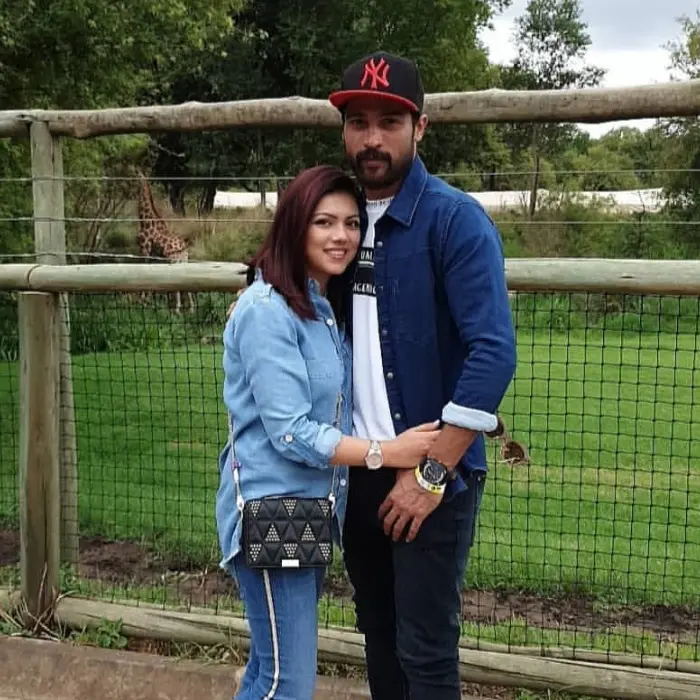 Mohammad Amir and wife narjis khan