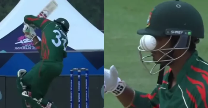 T20 WC 2024: जब बांग्लादेशी बल्लेबाज के हेलमेट पर जा लगी तेज गेंद, कांप गई सभी की रूह; वीडियो आया सामने
