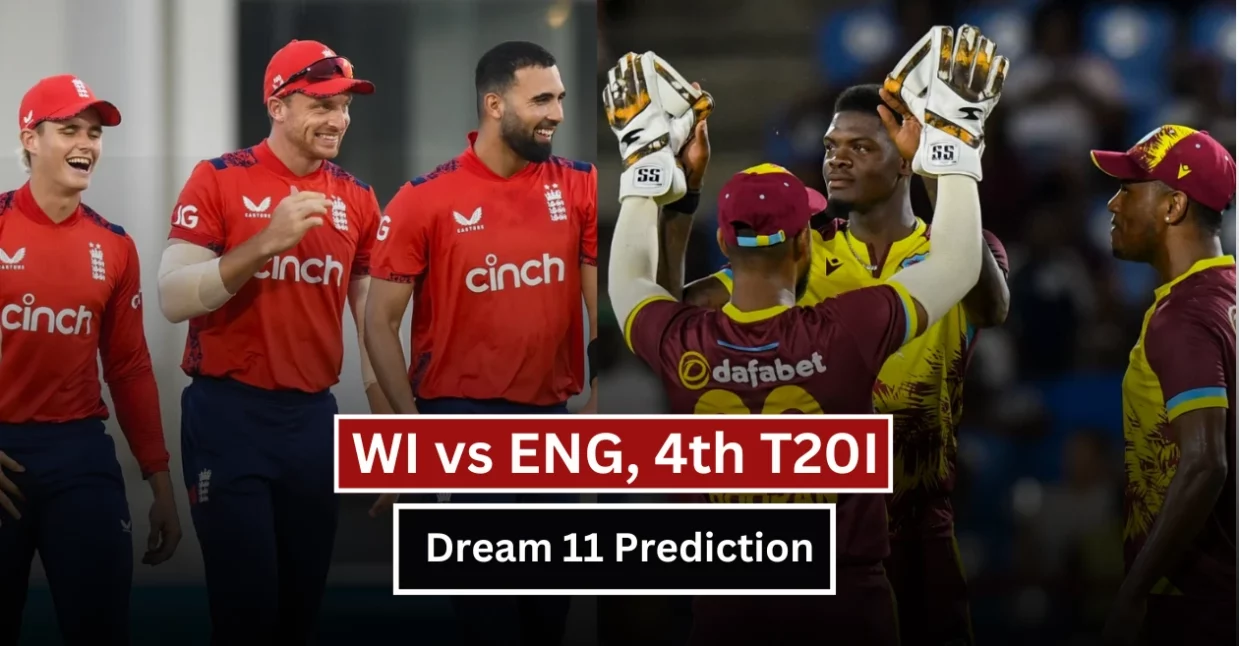 WI vs ENG, 4th T20I: Dream11 टीम, फैंटेसी टिप्स, पिच रिपोर्ट और संभावित प्लेइंग-XI