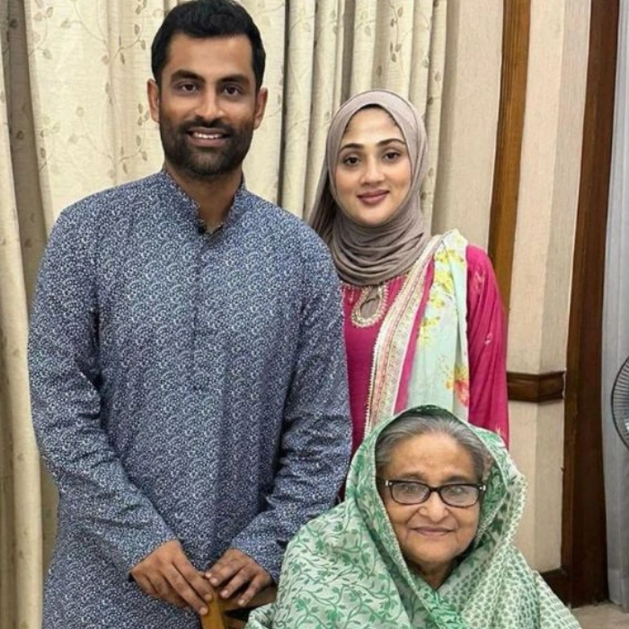 Tamim Iqbal, his wife, sheikh hasina 