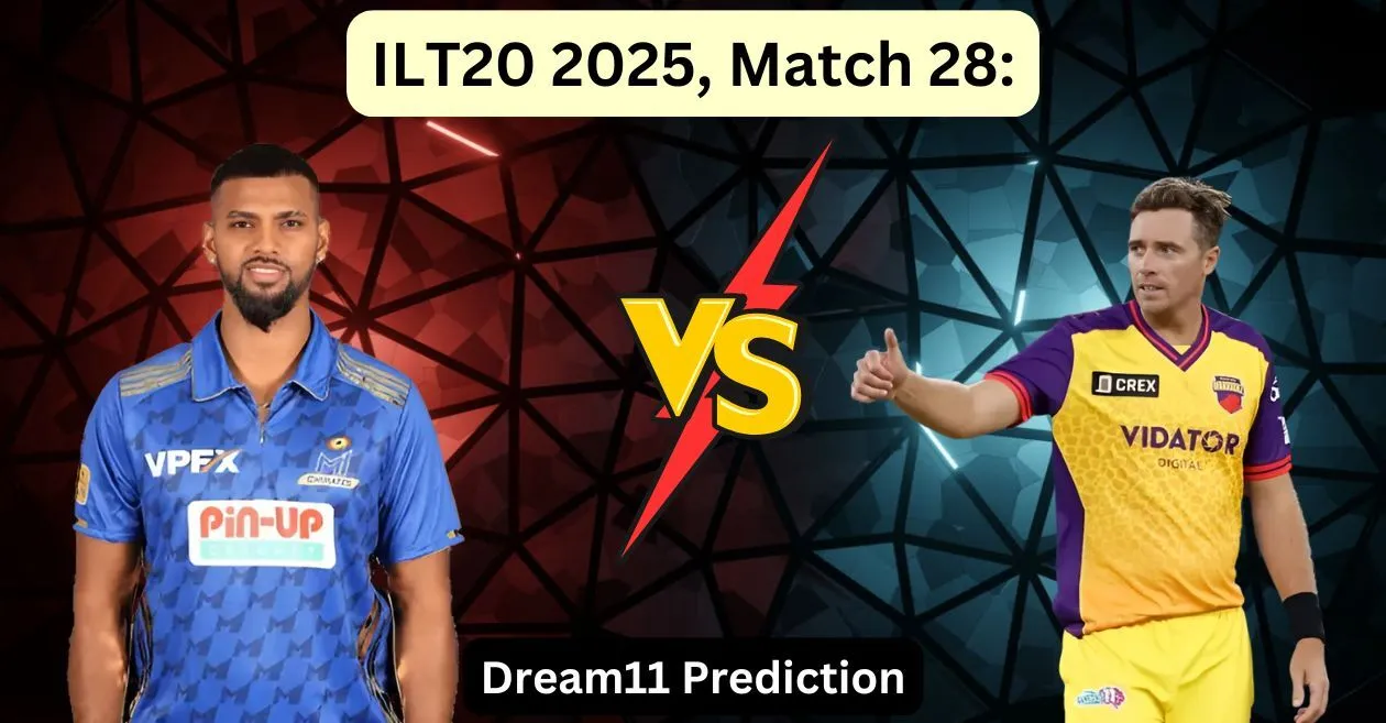 MIE vs SWR, ILT20 2025, Dream11 Prediction: MI एमिरेट्स बनाम शारजाह वारियर्स मुकाबले के लिए ड्रीम11 टीम, फैंटेसी टिप्स और पिच रिपोर्ट