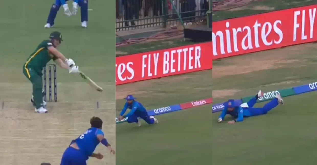 AFG vs SA [Watch]: रहमत शाह ने चैंपियंस ट्रॉफी 2025 में लपका जबरदस्त कैच, डेविड मिलर लौटे पवेलियन