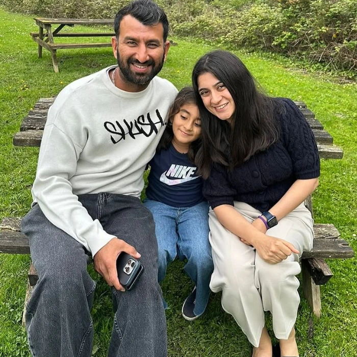 pujara with family 