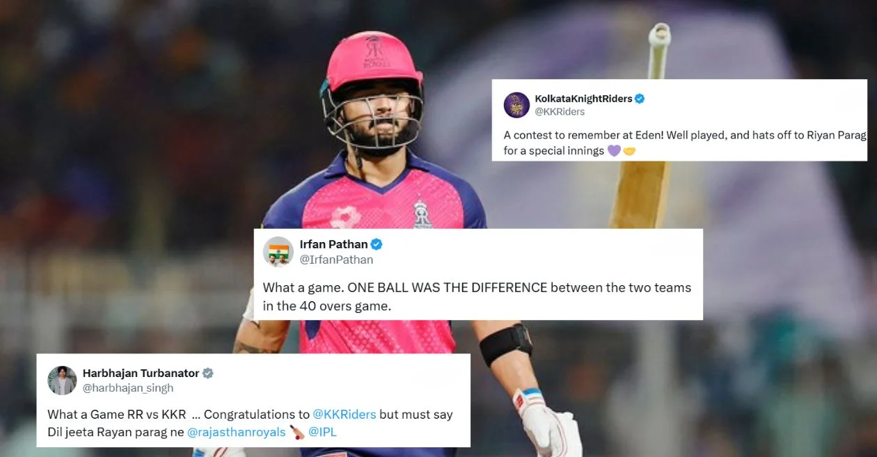 आईपीएल 2025: KKR ने राजस्थान रॉयल्स टीम का तोड़ा दिल, प्रशंसकों ने 1 रन की मामूली हार के बाद रियान पराग के प्रयास को किया सलाम