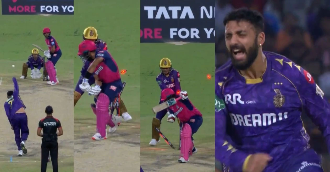 KKR vs RR: वरुण चक्रवर्ती ने एक ही ओवर में ध्रुव जुरेल और वानिंदु हसरंगा को किया आउट, देखें वीडियो