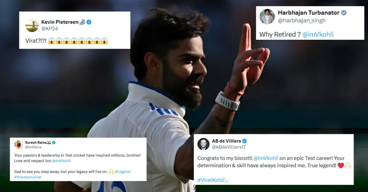 टेस्ट क्रिकेट से संन्यास लेने के बाद क्रिकेट जगत ने विराट कोहली की खूब की तारीफ; देखें प्रतिक्रिया