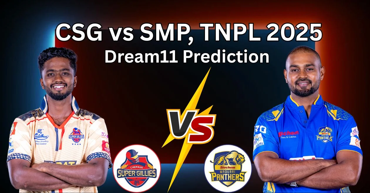 CSG vs SMP, TNPL 2025: चेपॉक सुपर गिल्लीज बनाम सीकेम मदुरै पैंथर्स मुकाबले के लिए Dream11 Prediction, ड्रीम11 टीम, फैंटेसी टिप्स और पिच रिपोर्ट