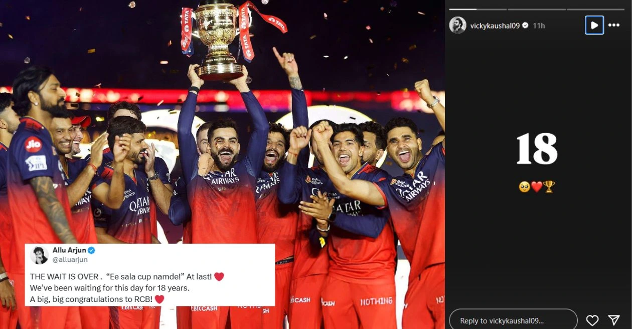 अल्लू अर्जुन से लेकर विक्की कौशल तक: बॉलीवुड, टॉलीवुड सितारे RCB के ऐतिहासिक आईपीएल 2025 खिताब जीतने पर खुशी से झूम उठे