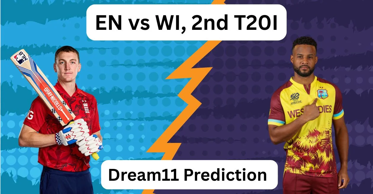 EN vs WI 2025, दूसरा T20I: Dream11 Prediction, ड्रीम11 टीम, फैंटेसी टिप्स और पिच रिपोर्ट | इंग्लैंड बनाम वेस्टइंडीज