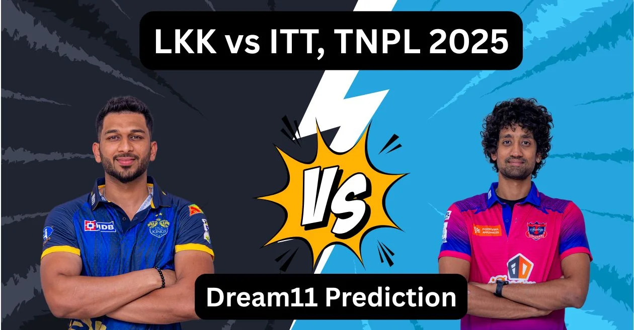 LKK vs ITT, TNPL 2025: लाइका कोवई किंग्स और आईड्रीम तिरुप्पुर तमीजहंस के बीच मुकाबले के लिए Dream11 Prediction, ड्रीम11 टीम, फैंटेसी टिप्स और पिच रिपोर्ट