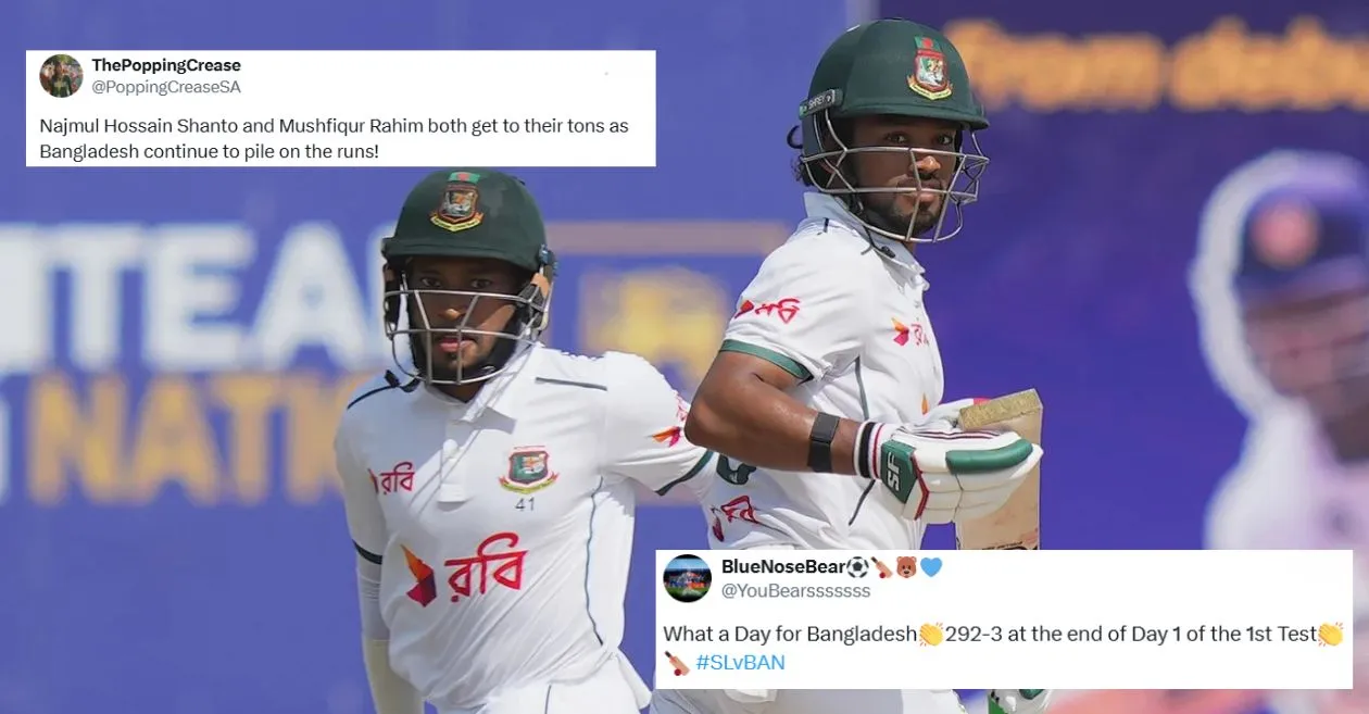 SL vs AUS: गॉल टेस्ट के पहले दिन नजमुल शांतो और मुशफिकुर रहीम की शानदार बल्लेबाजी से बांग्लादेश का दबदबा, देखें लोगों की प्रतिक्रिया