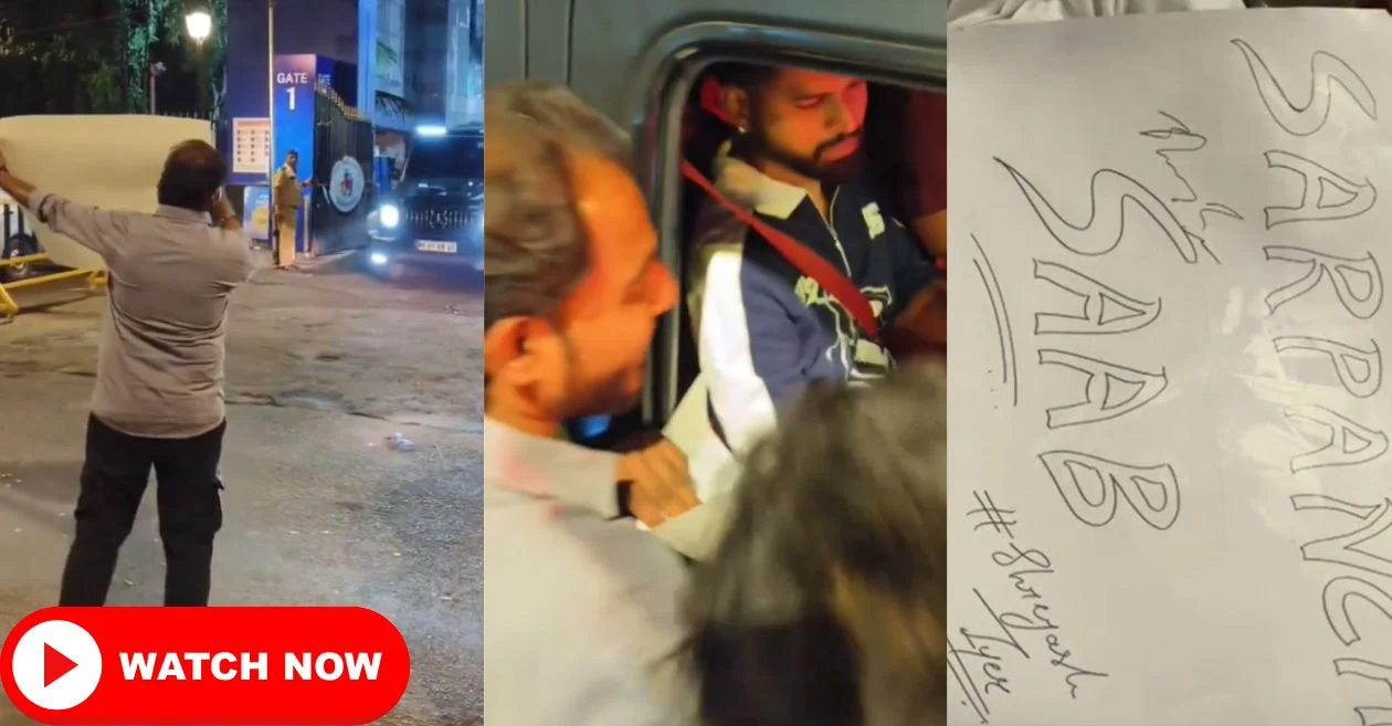Watch: “सरपंच साहब” के पोस्टर पर श्रेयस अय्यर ने दिए ऑटोग्राफ, फैन के चेहरे पर बिखरी मुस्कान