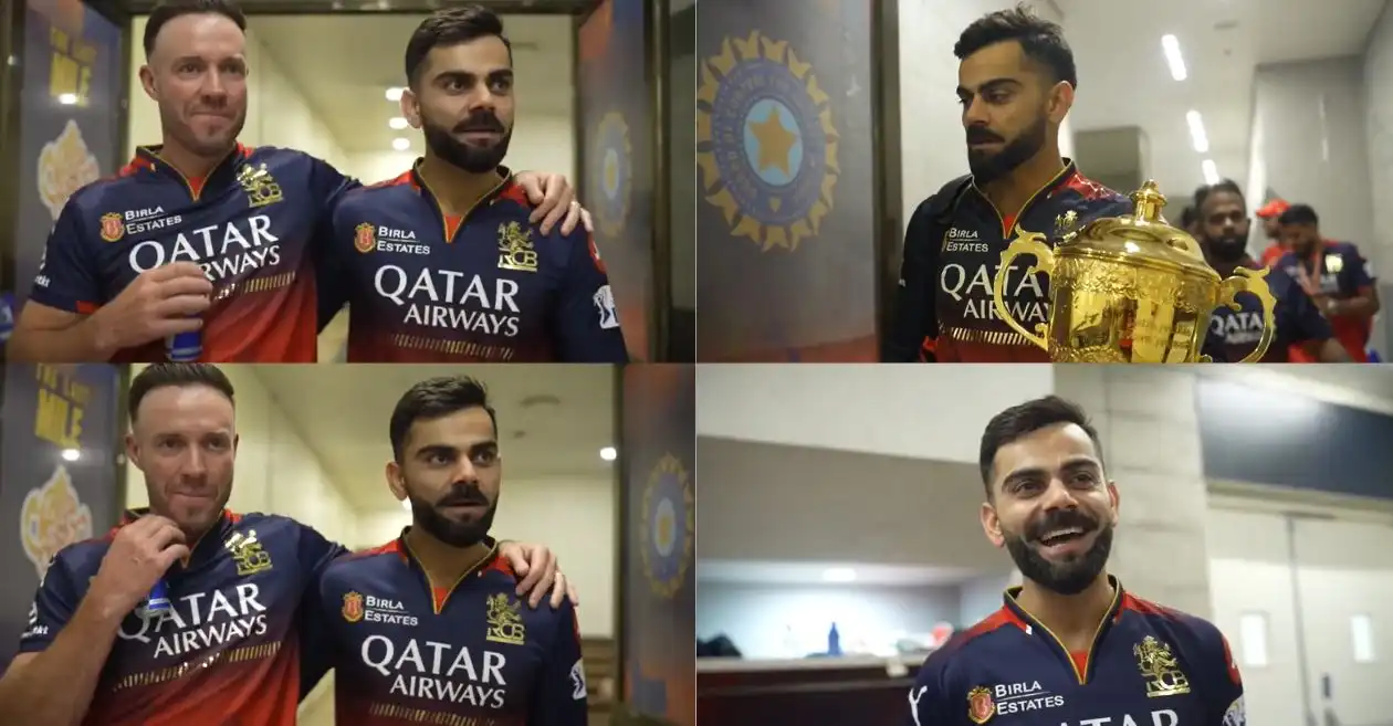 Watch: ऐतिहासिक आईपीएल 2025 जीत के बाद एबी डिविलियर्स को आरसीबी के ड्रेसिंग रूम में ले गए विराट कोहली