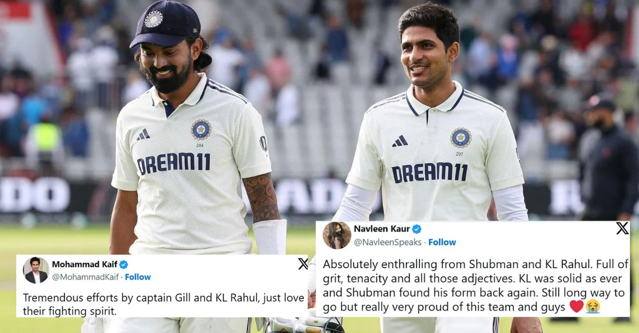 ]ENG vs IND] चौथा दिन, मैनचेस्टर टेस्ट: प्रशंसकों ने की केएल राहुल और शुभमन गिल की धैर्यपूर्ण पारी की सराहना, भारत ने ओल्ड ट्रैफर्ड में ड्रॉ की उम्मीदें बरकरार रखीं