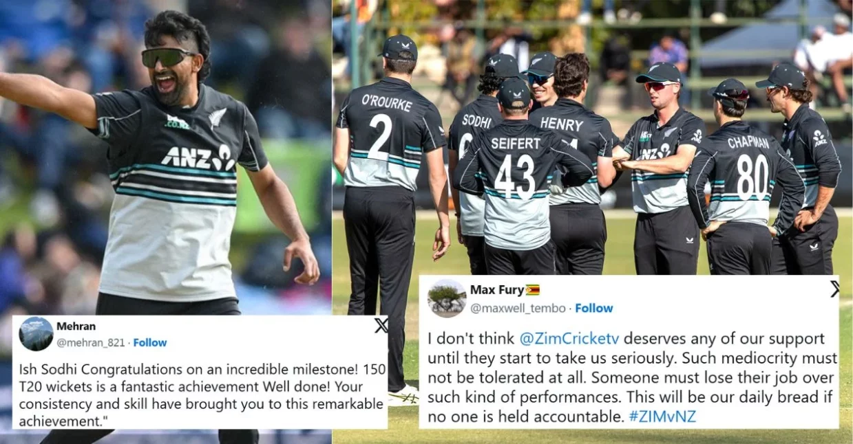 ZIM vs NZ: ईश सोढ़ी के 4 विकेट की बदौलत न्यूजीलैंड ने टी20 त्रिकोणीय सीरीज में जिम्बाब्वे पर दर्ज की शानदार जीत, प्रशंसक खुशी से झूम उठे