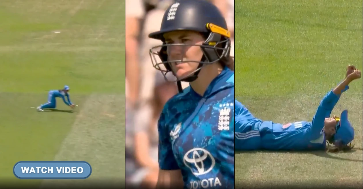 ENG-W vs IND-W: जेमिमा रोड्रिग्स ने पहले वनडे में नैट साइवर-ब्रंट को आउट करने के लिए लपका शानदार कैच
