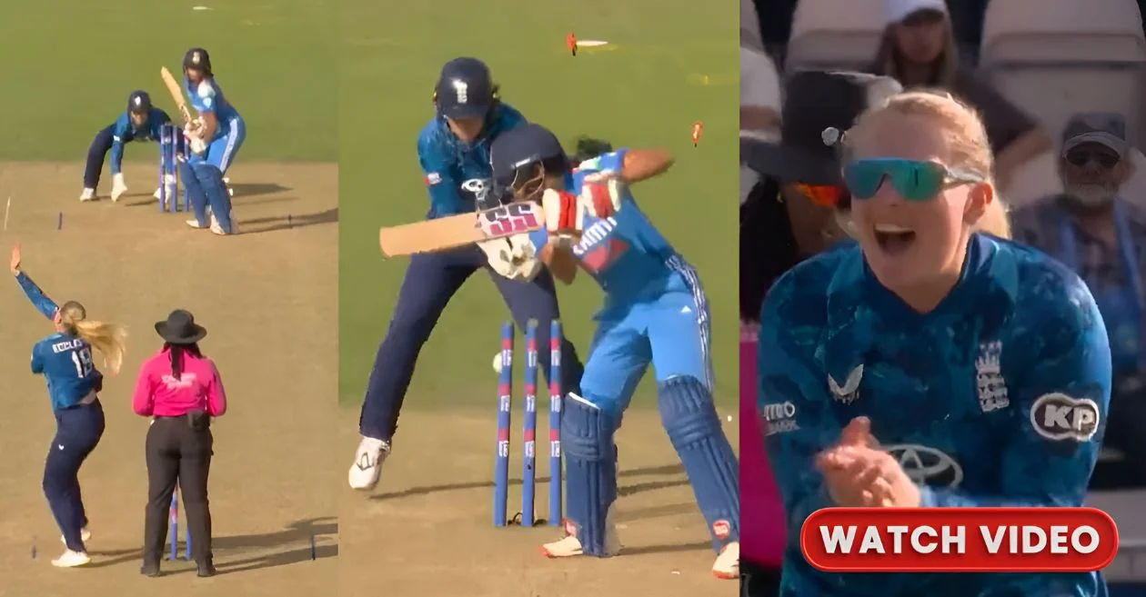 ENG-W vs IND-W: सोफी एक्लेस्टोन ने पहले वनडे में प्रतीक रावल को आउट करने के लिए शानदार आर्म-बॉल का किया इस्तेमाल; VIDEO