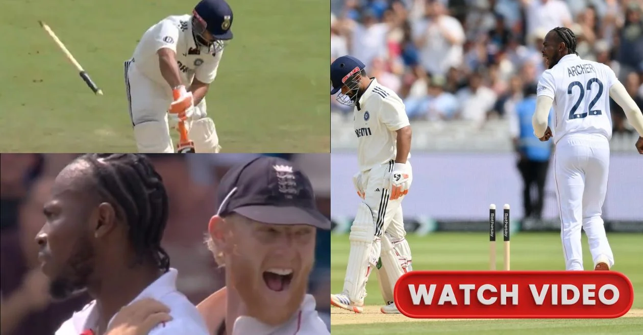 ENG vs IND [WATCH]: लॉर्ड्स टेस्ट के पांचवें दिन ऋषभ पंत का ऑफ स्टंप उखाड़ने के बाद जोफ्रा आर्चर ने जश्न मनाया