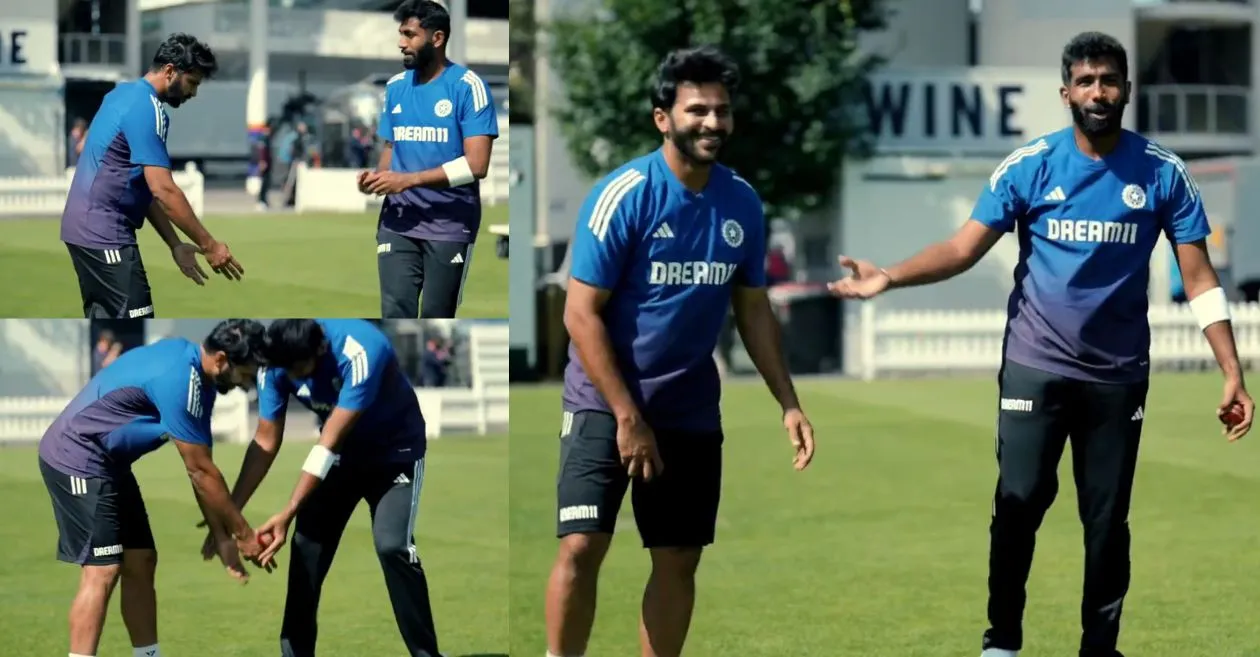 ENG vs IND: लॉर्ड्स टेस्ट से पहले शार्दुल ठाकुर ने मजाक में जसप्रीत बुमराह के छुए पैर, देखें वीडियो