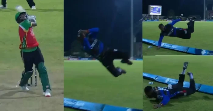 CPL 2025: फैबियन एलन ने बाउंड्री लाइन पर एक शानदार छक्के को बचाने के लिए धारण किया ‘सुपरमैन’ का रूप, देखे वीडियो