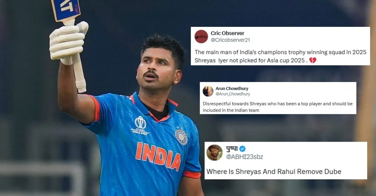 एशिया कप 2025 के लिए भारत की टीम में श्रेयस अय्यर को जगह नहीं मिलने पर प्रशंसकों ने जताई निराशा