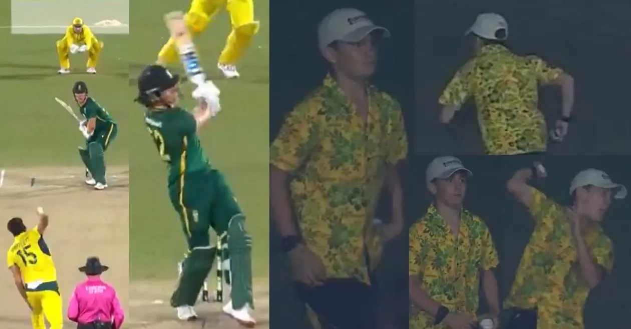 AUS vs SA [देखें]: तीसरे वनडे में डेवाल्ड ब्रेविस ने जेवियर बार्टलेट की गेंद भेजी दर्शकों में, फिर जो हुआ वो बना मैच का सबसे मज़ेदार पल!
