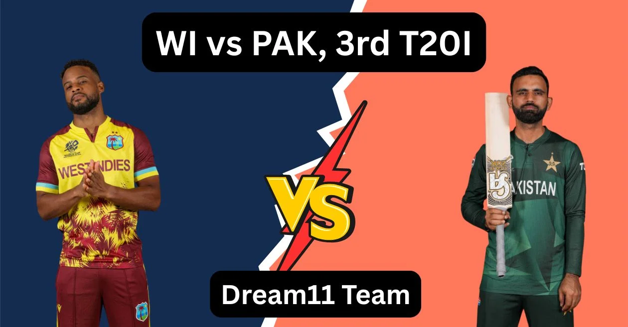 WI vs PAK 2025: वेस्टइंडीज बनाम पाकिस्तान तीसरे टी20I के लिए Dream11 Prediction, ड्रीम11 टीम, फैंटेसी टिप्स और पिच रिपोर्ट